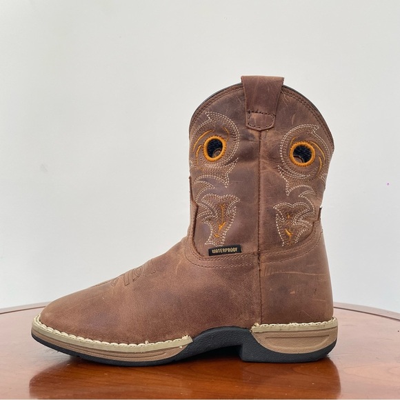 Dan Post Children's Storm's Eye Jr Brown Square Toe Cowboy Boots - Picture 5 of 8